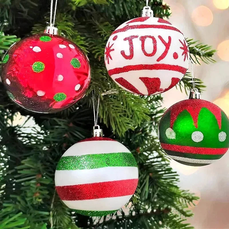 Bola Árvore de Natal Colorida Pintura 24 Peças de Enfeites de Bola de Natal, 6 cm Enfeites