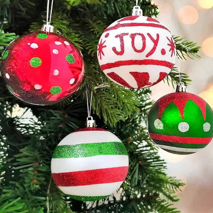 Bola Árvore de Natal Colorida Pintura 24 Peças de Enfeites de Bola de Natal, 6 cm Enfeites