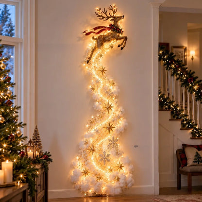 Luminária de Parede Caminho Mágico de Natal, Decoração de Parede com Cena Natalina em LED 3D Brilhante
