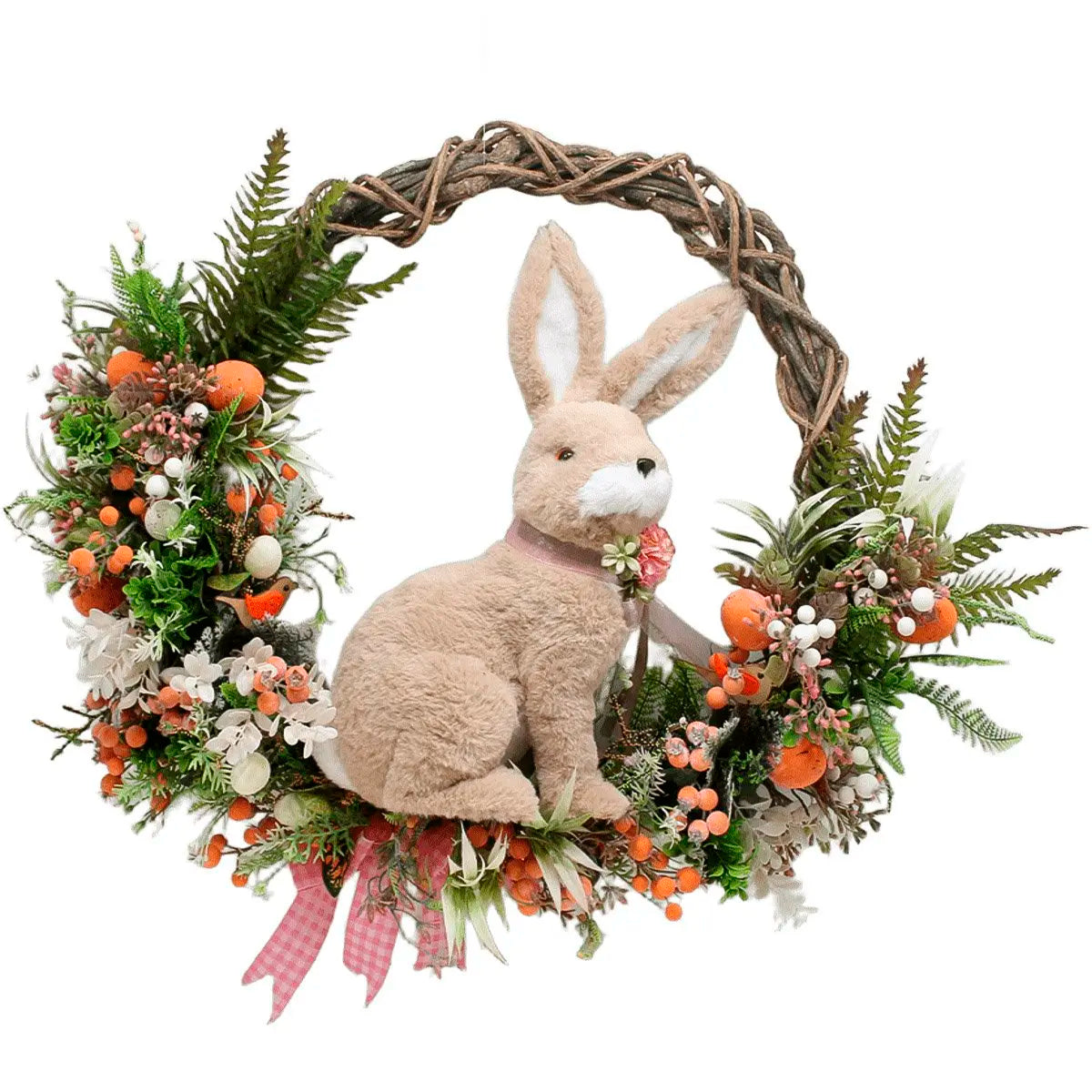 Guirlanda Enfeite Decoração Coelho Com Cestinha Páscoa 60cm