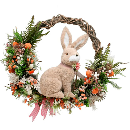 Guirlanda Enfeite Decoração Coelho Com Cestinha Páscoa 60cm