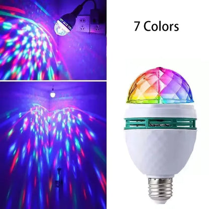 Lâmpada LED Colorida Natal Globo Giratório com Luzes para Festas RGB 3W-6W Bivolt E27
