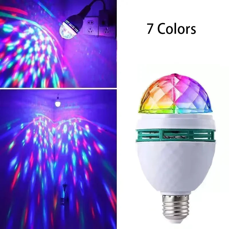 Lâmpada LED Colorida Natal Globo Giratório com Luzes para Festas RGB 3W-6W Bivolt E27