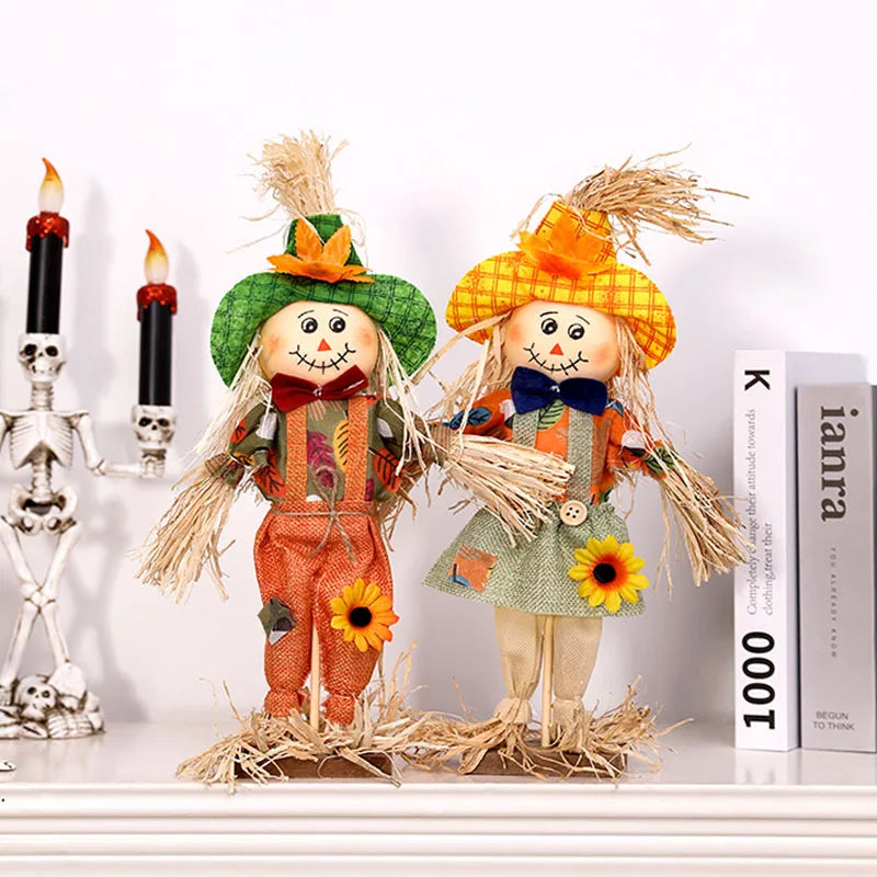 Decoração de espantalho, lindo jardim, outono, Festa Junina, decoração para colheita