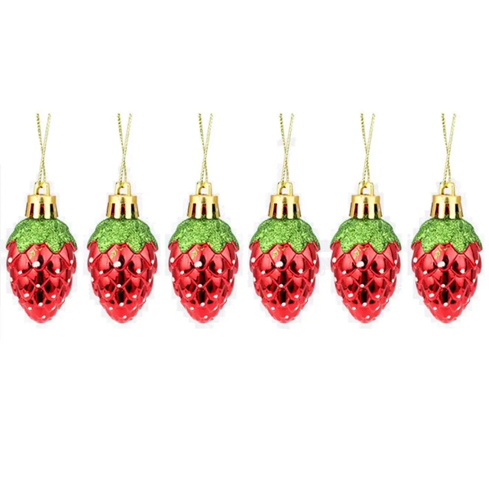 Enfeite Morango para Árvore de Natal Enfeites Natalinos Vermelhos para Árvore de Natal