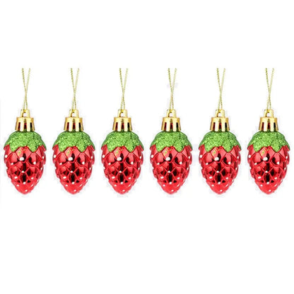 Enfeite Morango para Árvore de Natal Enfeites Natalinos Vermelhos para Árvore de Natal