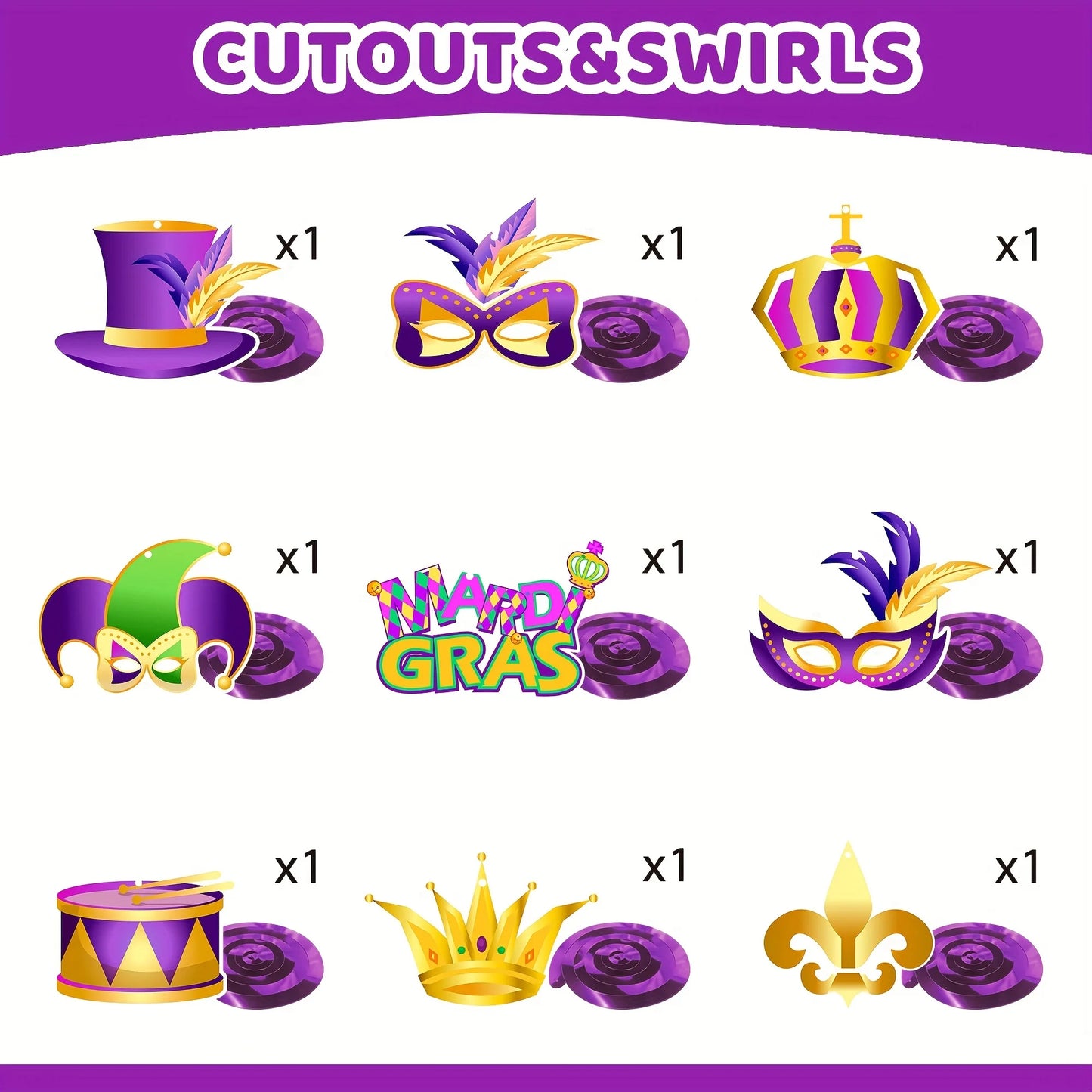 Kit Carnaval decorações de Carnaval, festa de Carnaval, enfeites de espiral, decoração