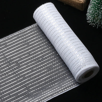 Fita de Malha de Natal Rolo de Tule com Glitter para Árvore e Guirlanda