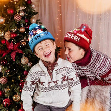 Carregar imagem no visualizador da galeria, Chapéu de suéter de natal com led iluminado gorro de natal gorro de malha
