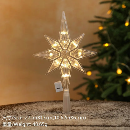 Estrela Ponteira para Árvore de Natal Colorida LED, 15 cm, Pisca-Pisca