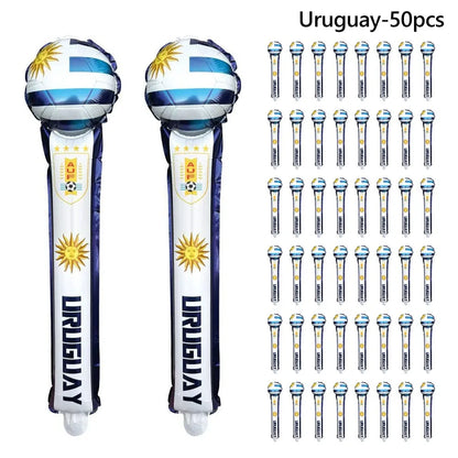 Balões Bastões Reutilizáveis Alumínio Copa do Mundo 50 Unidades