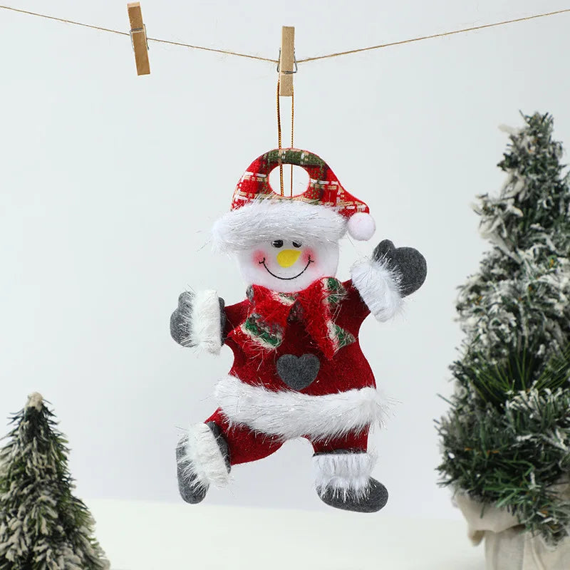 Kit Enfeites de Natal Boneco Sentado de Papai Noel Neve e Rena Decoração Natalina