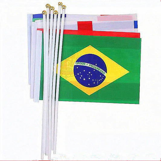 Kit Bandeira Do Brasil De Mão 14*21cm - 10 Unid.