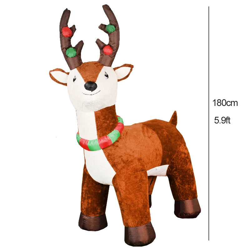 Papai Noel Inflável de 6 pés, Decoração de Quintal de Natal, Luzes LED para Festa, Gramado