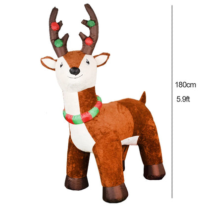 Papai Noel Inflável de 6 pés, Decoração de Quintal de Natal, Luzes LED para Festa, Gramado