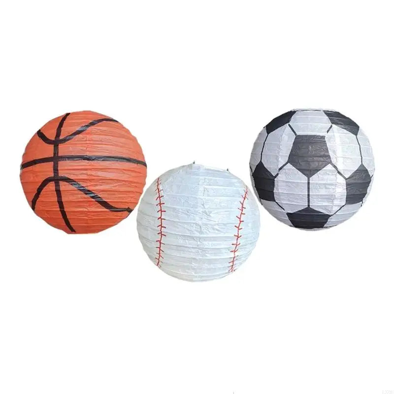 6 Peças lanternas de papel esportivas 20,32 cm beisebol basquete futebol esportes