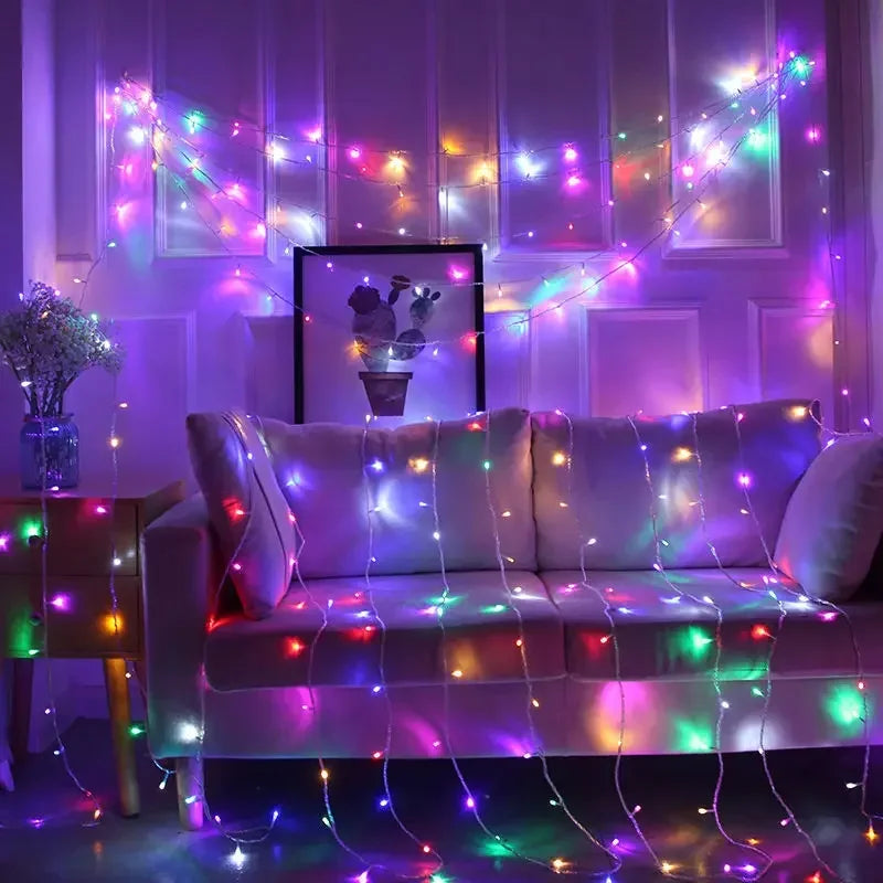 Luzes Pisca Pisca Natal 100 Led 8 Modos Luzes Variadas Cor Das Luzes Pisca Pisca Branco