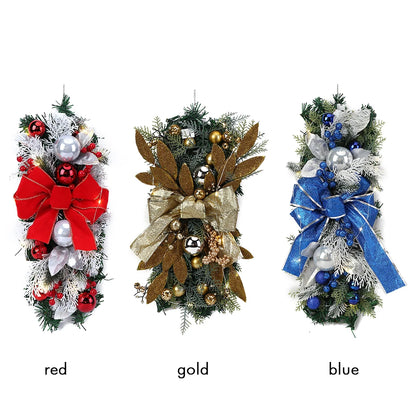 Guirlanda de Natal de vime dourado com luzes LED