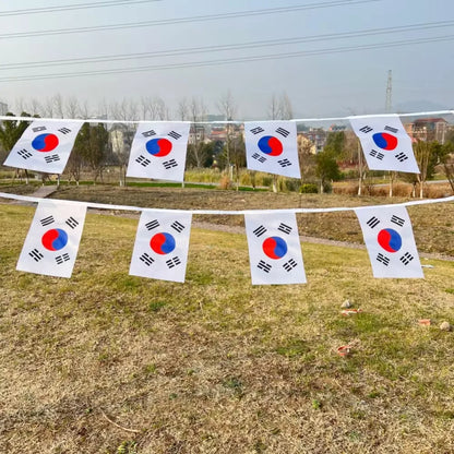 Bandeirinhas Copa do Mundo Coreia do Sul 6 metros Bandeira 20 bandeiras 9'' x 6''