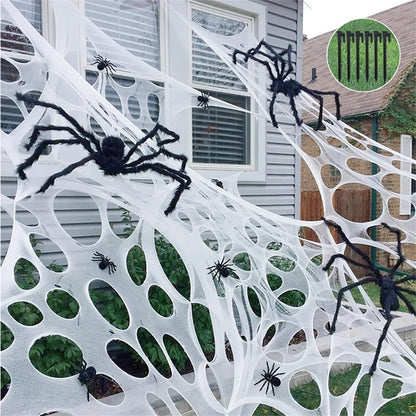 Decorações de teia de aranha para o dia das bruxas ao ar livre – Decoração de teia aranha