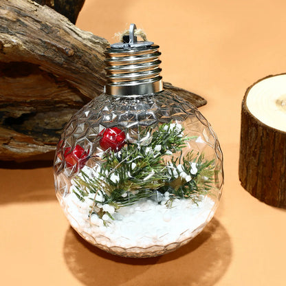 Lâmpada plástico transparente pendurar 1 esferas LED Luzes de Natal Esferas de Natal LED