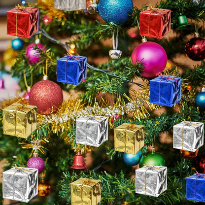 Caixas de Presente Pequenas Decoração de Árvore de Natal Cores Aleatórias 12/240 peças