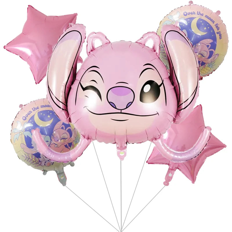 Balões de aniversário rosa e azul da Lilo e Stitch itens lilo & stitch personalizados