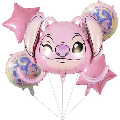 Balões de aniversário rosa e azul da Lilo e Stitch itens lilo & stitch personalizados