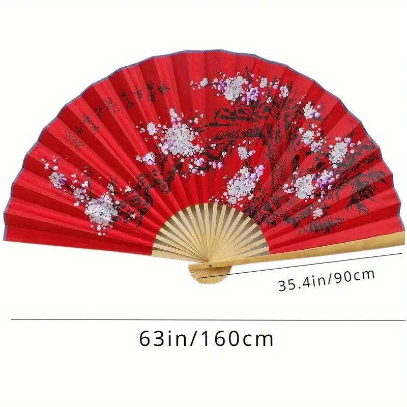 Leques mão dobrável desdobre, 63 Pol.160cm / 35.4 Pol.*90cm, Dobrável Cor Vermelho