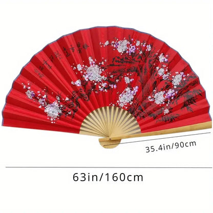 Leques mão dobrável desdobre, 63 Pol.160cm / 35.4 Pol.*90cm, Dobrável Cor Vermelho