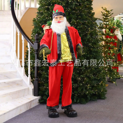 Papai Noel Dançante Animado Tamanho Real De 6' Shopping, Papai Noel Dançante Enfeites