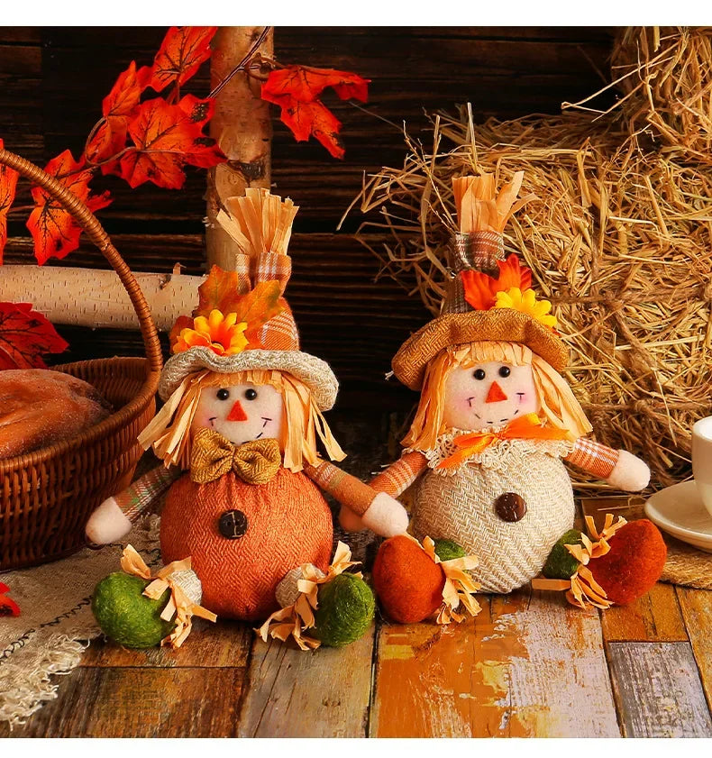 Bonecos Espantalho Gnomo Homem Pé Comprido Espantalho 50cm palha junino decorativo