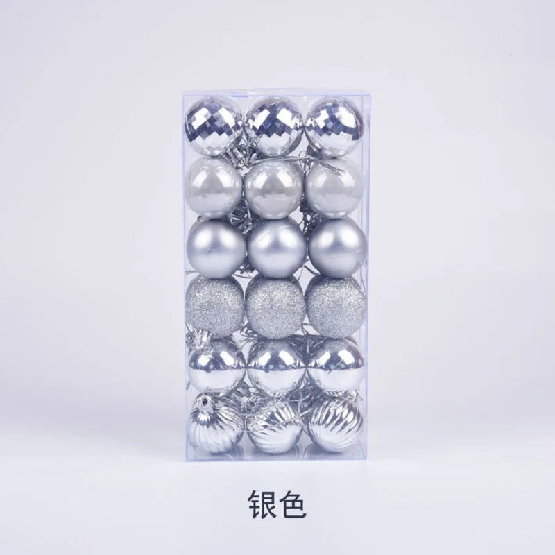Bola de Natal conjunto de 36 peças de enfeite de árvore de Natal de 4 cm para aumentar