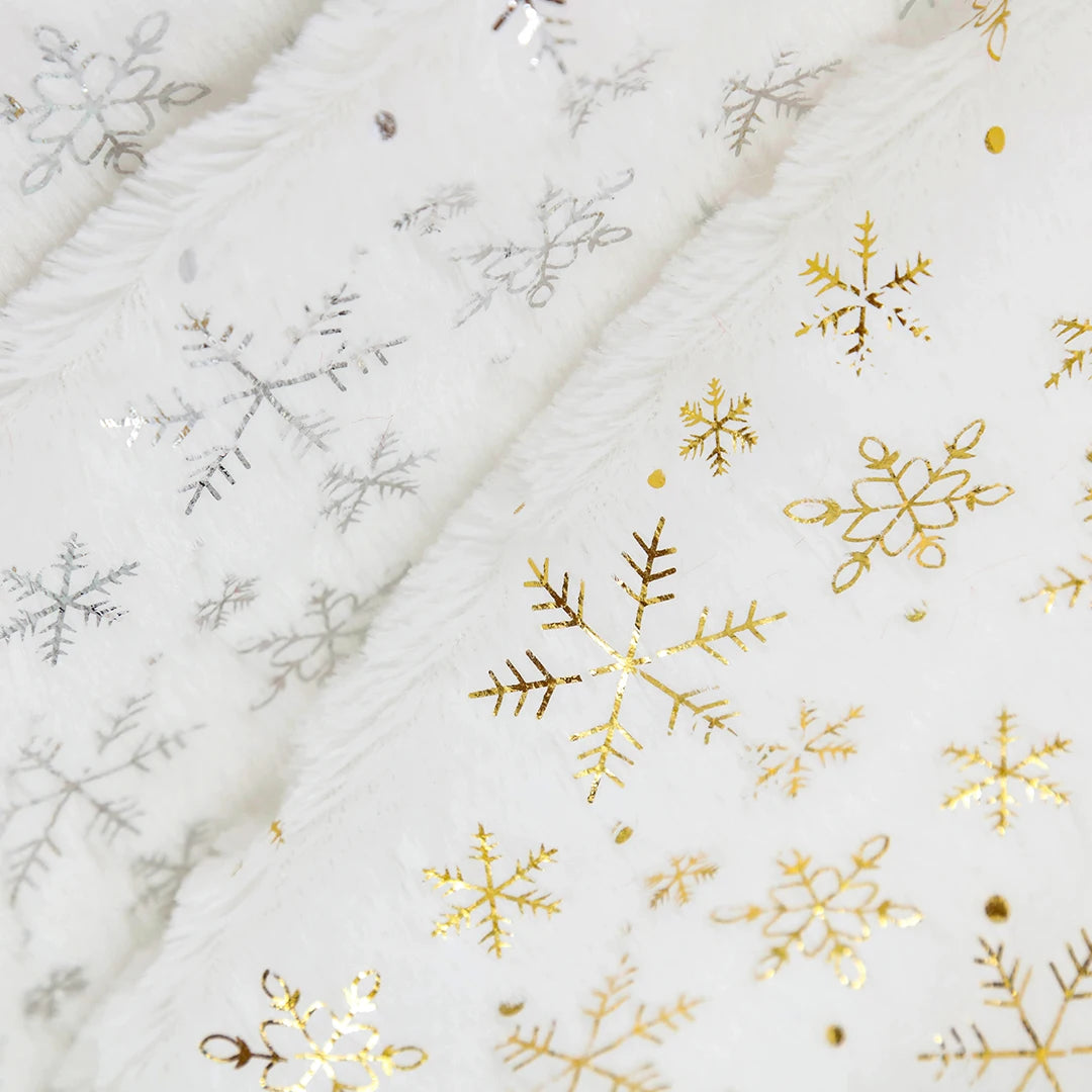 Toalha Estampa de Flocos Neves 40 Formas de Usar Árvore Natal, Saias, Capas de Almofada e 100% Poliéster