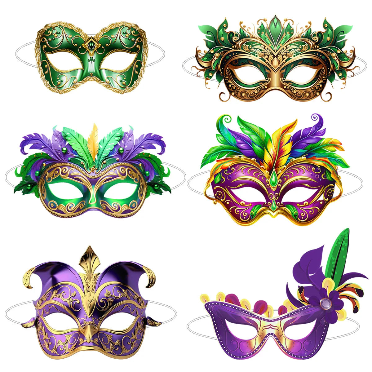 Máscara De Decoração De Festa de Papel Temática De Carnaval De Carnaval 24 peças