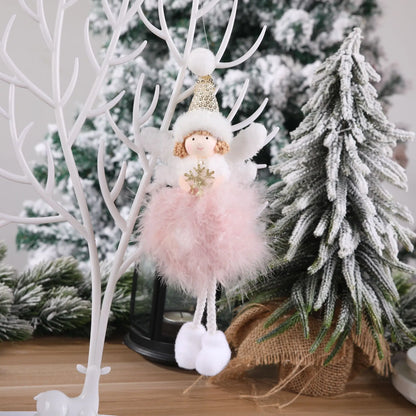 Pingente Anjo Natal Decoração de menina anjo de natal | Pingente de boneca anjo pelúcia