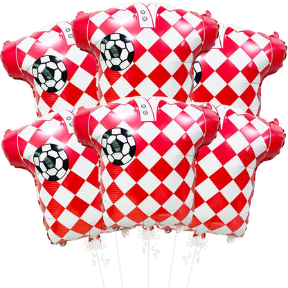 Balão de Futebol Copa do Mundo Camisa, Preto, Pacote com 6, Balão em Formato de Camisa