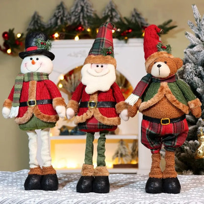 Papai Noel Decorativo Natal Enfeites de Natal de Retrátil, Boneco de neve, Alce, Papai noel