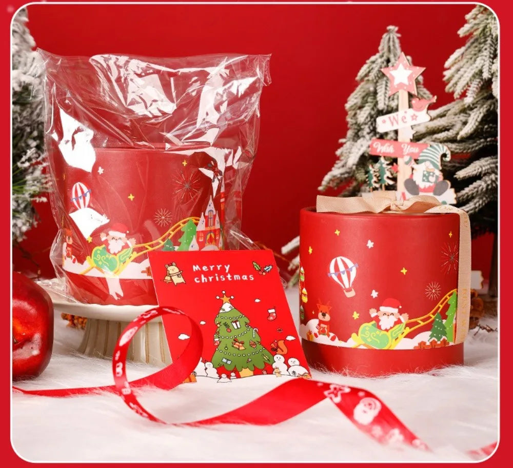 Caixa de Presente Cilíndrica de Doces de Natal, Embalagem Sobremesa Mousse Qualidade