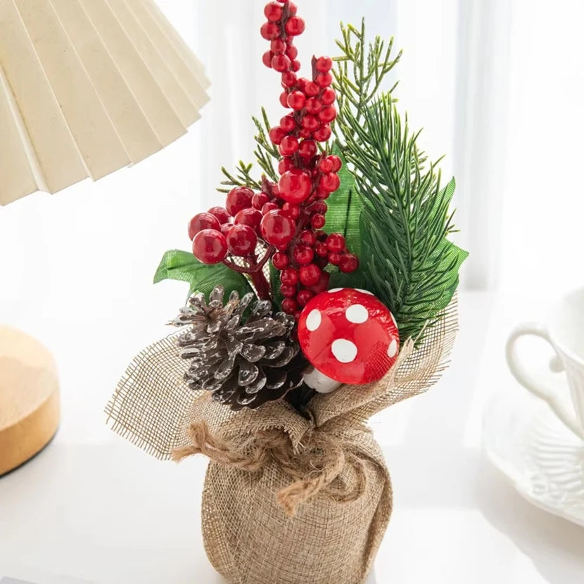 Vasos Árvores de Natal 1/3 Peças 23cm de Altura Pequenos Vasos de Árvores de Natal