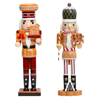 Boneco Quebra-Nozes do Chef de Gengibre - Tema de Pão de Gengibre Madeira Decoração