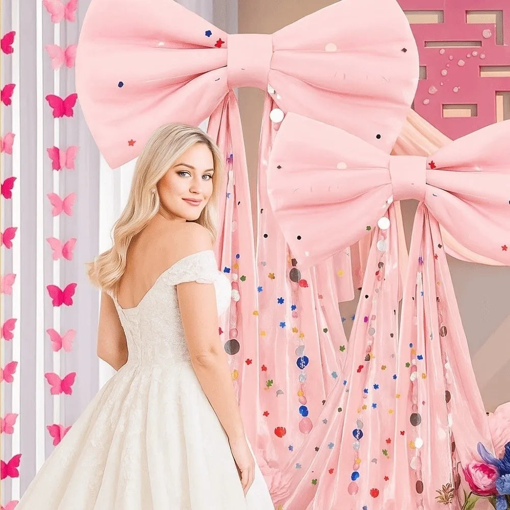 Laços grandes de banco de casamento caudas longas 50 x 38 cm, decorações corredor