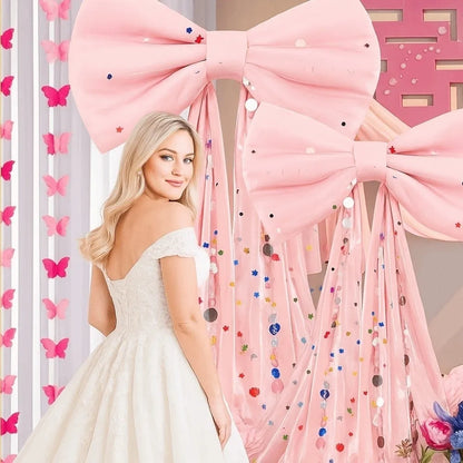 Laços grandes de banco de casamento caudas longas 50 x 38 cm, decorações corredor