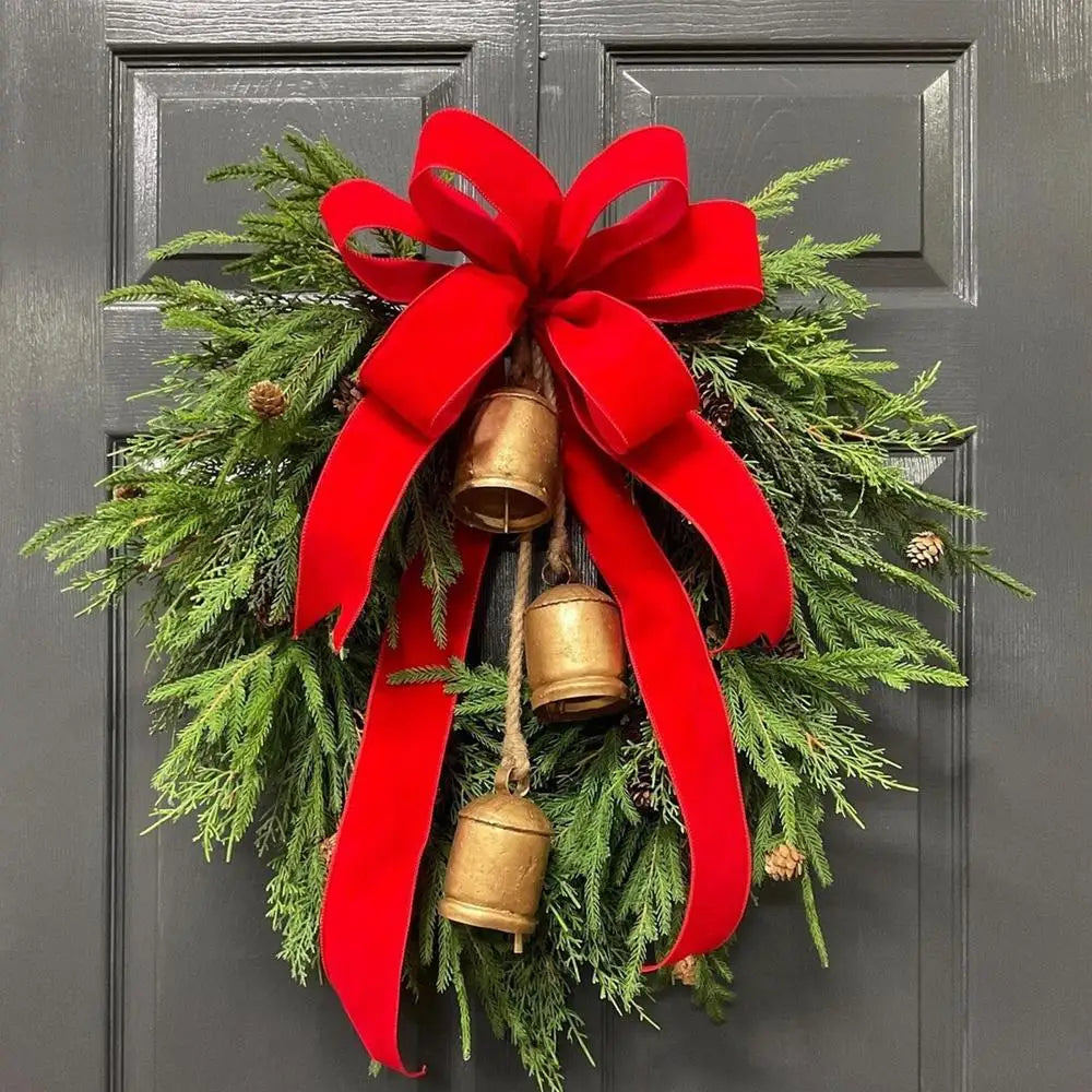 Guirlanda de Natal artificial verde de 19 polegadas com sino