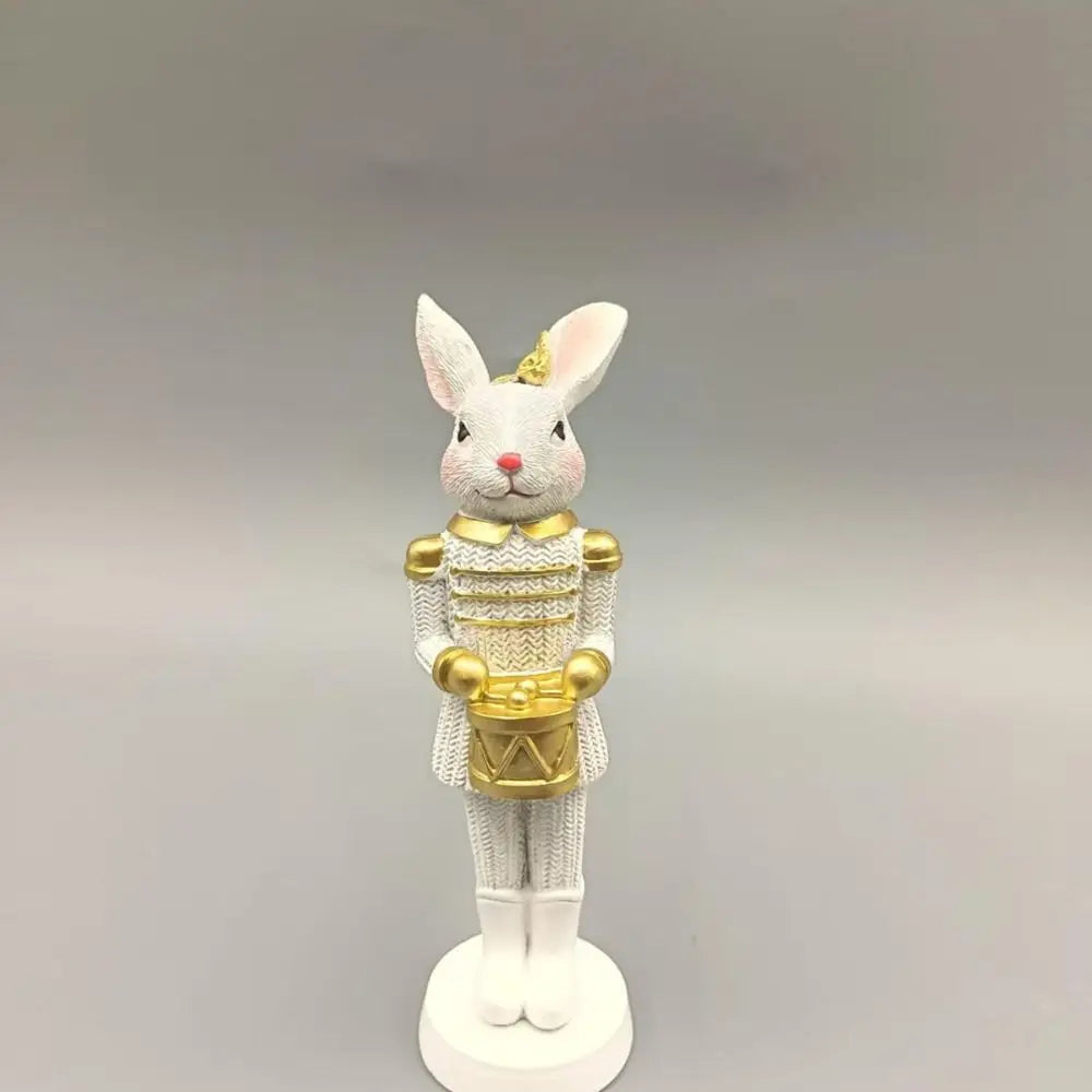 Coelho da Páscoa Quebra-Nozes Estatueta de Resina Coelhinho Escultura Quebra-Nozes