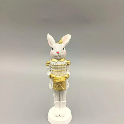 Coelho da Páscoa Quebra-Nozes Estatueta de Resina Coelhinho Escultura Quebra-Nozes