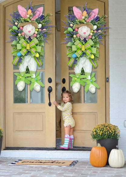 Guirlanda de coelhinho da Páscoa, decoração primavera, tamanho extra grande coelho