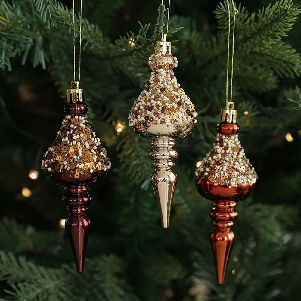 Bolas Natal Plástico Café/Bege Enfeite pendurado de Natal, enfeite de gota árvore de natal