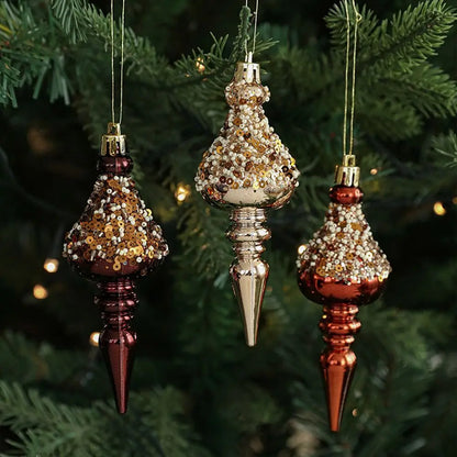 Bolas Natal Plástico Café/Bege Enfeite pendurado de Natal, enfeite de gota árvore de natal