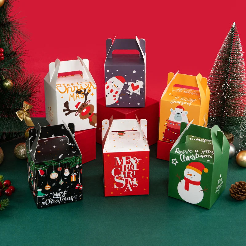 Caixas de presente de biscoito de Natal, caixa de doces com janela lembrancinhas
